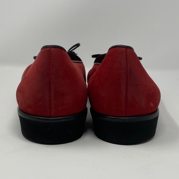 Salvatore Ferragamo Red Suede Slip On Loafer Flat - Picture 5 of 8